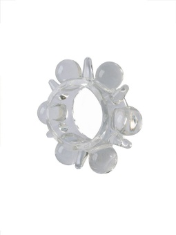 Прозрачное эрекционное кольцо с шариками и шипами