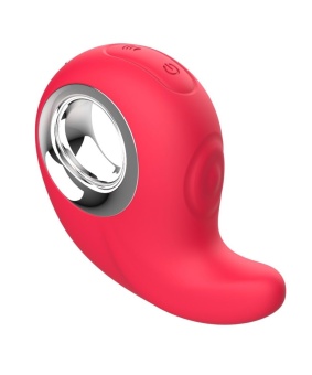 Красный клиторальный массажер с функцией постукивания