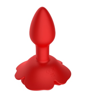 Красный анальный вибростимулятор в форме розы
