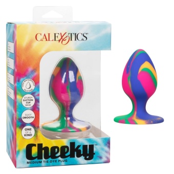Цветная анальная пробка на присоске Cheeky средняя