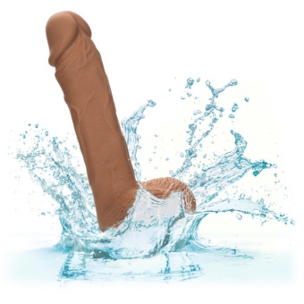 Фаллоимитатор с мошонкой на присоске Dual Density Silicone Studs 13 см коричневый