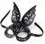 Черная ажурная маска  Зайка  с ушками