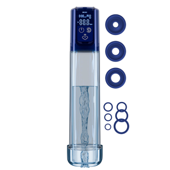 Вакуумная помпа с кольцами Realov Bathfun Pro Ai Aqua Penis Pump синяя