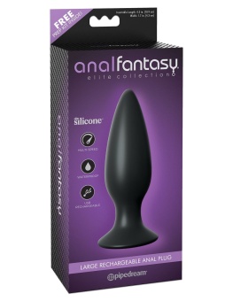 Анальная вибропробка Large Rechargeable Anal Plug большая черная