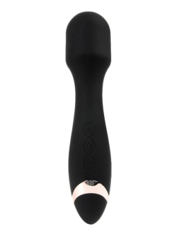 Черный силиконовый wand-вибратор - 18,5 см.