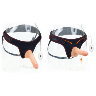 Женский страпон с вибрацией Vibrating Easy Strapon Set 7.0 - 18 см.