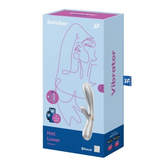 Вибратор с клиторальным стимулятором, приложением и подогревом Satisfyer Hot Lover серебро