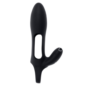 Черная насадка на пенис с вибрацией Nautilus
