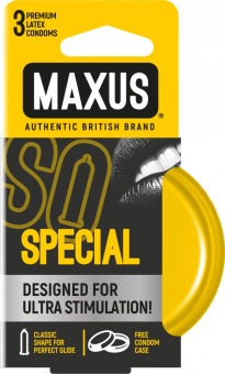 Презервативы с точками и рёбрами Maxus Special - 3 шт