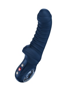 Вибратор Fun Factory Tiger синий с ребрышками - 22,5 см