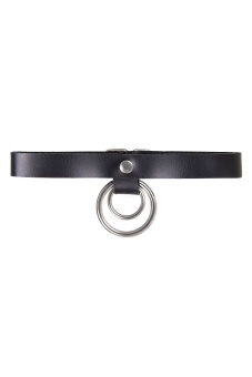 Черный чокер-ошейник с кольцом в кольце