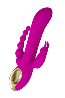 Лиловый тройной вибратор Trinny - 21,5 см.