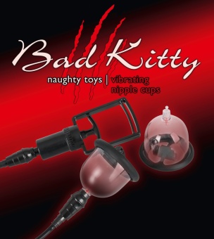 Вакуумная помпа для сосков с вибрацией Bad Kitty Vibrating Nipple Cups