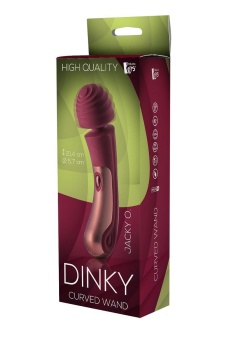 Жезловый вибромассажер Dinky Curved Wand Jacky O. - 21,4 см.