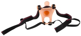 Силиконовый полый фаллоимитатор на ремешках Strap-on Silicone Sleeve - 16 см
