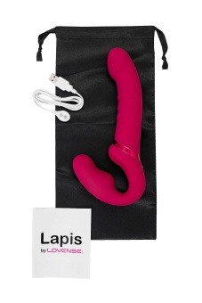 Безремневой страпон Lapis Lovense с вибрацией красный