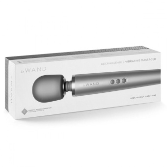 Мощный массажёр с 20 режимами Le Wand Rechargeable серебряный