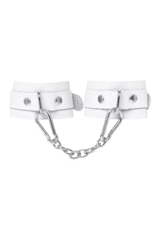 Белые узкие наручники-браслеты со скруглёнными углами