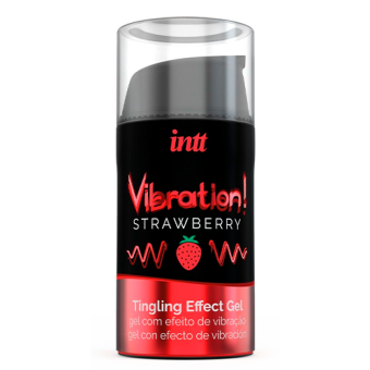 Стимулирующий гель со вкусом клубники Intt Vibration! Strawberry - 15 мл