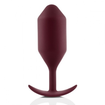 Утяжелённая анальная пробка для ношения b-Vibe Snug Plug 5 большая бордовая