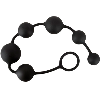 Анальные шарики Black Velvets Anal Beads чёрные - 40 см