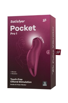 Вакуумый вибростимулятор клитора Satisfyer Pocket Pro 1 бордовый