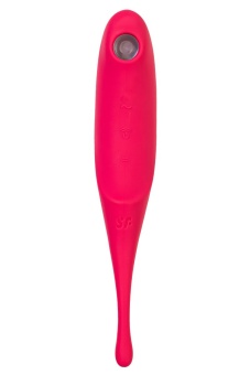 Двухсторонний вакуумный вибростимулятор Satisfyer Twirling Pro малиновый