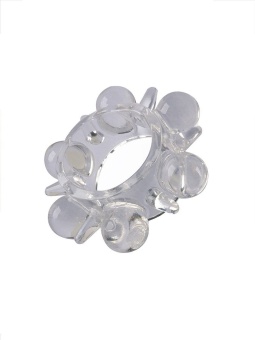 Прозрачное эрекционное кольцо с шариками и шипами