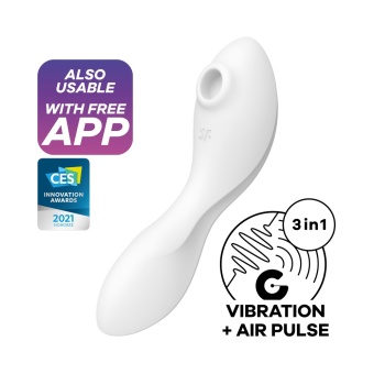 Вибратор с вакуумной стимуляцией Satisfyer Curvy Trinity 5+ и управлением от приложения белый
