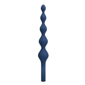 Синяя анальная ёлочка с кольцом 5 Beads Anal Bead - 20,4 см.