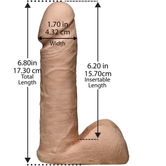 Страпон с реалистичным фаллоимитатором Vac-U-Lock Set UR3 Ultra Harness - 17,3 см