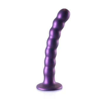 Фиолетовый фаллоимитатор Beaded G-Spot - 17 см.