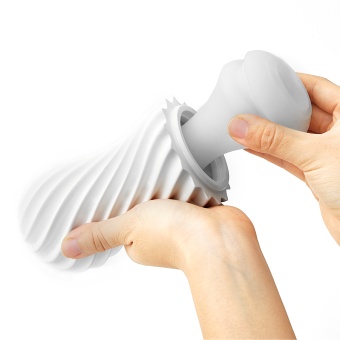 Мастурбатор зефирка Tenga FLEX Silky белый с мягким рельефом