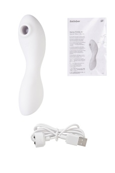 Вибратор с вакуумной стимуляцией Satisfyer Curvy Trinity 5+ и управлением от приложения белый