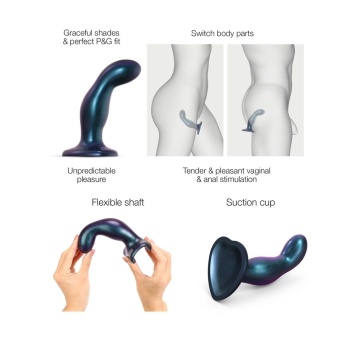 Фаллоимитатор Strap-On-Me Dildo Plug Snaky размер M 15,3 см синий