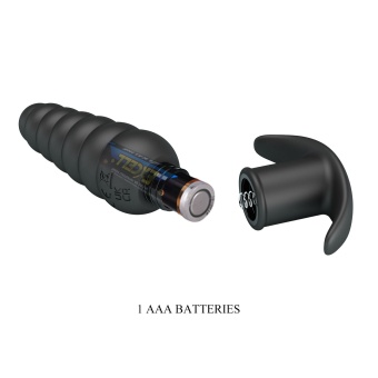 Черный анальный вибростимулятор Aeolis - 11 см.