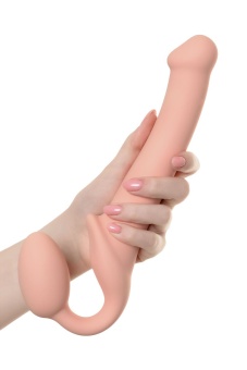 Безремневой гибкий страпон Bendable Strap-on-me M 24,5 см телесный