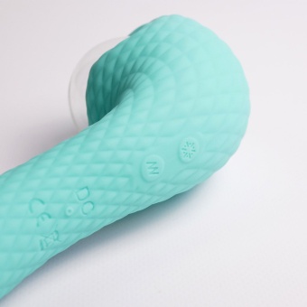 Вибратор Youvic c функцией нагрева и электростимуляцией бирюзовый