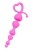 Розовая анальная цепочка из силикона - 18 см.