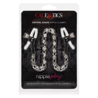 Зажимы на соски с металлической цепочкой и кристаллами Crystal Chain Nipple Clamps