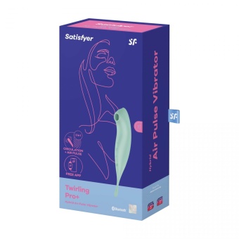 Двухсторонний вакуумный вибростимулятор Satisfyer Twirling Pro+ с приложением мятный