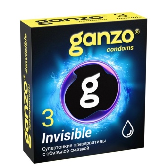 Супертонкие презервативы Ganzo Invisible 3 шт