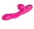 Розовый вибратор со стимуляцией клитора и фингерингом - 23,5 см.