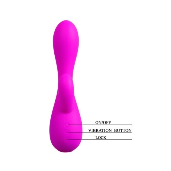 Лиловый вибратор-кролик Simon - 17,8 см.