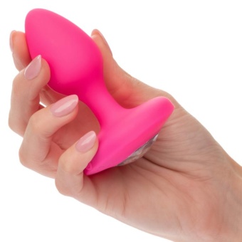 Анальная вибропробка с кристаллом Cheeky Gems Vibrating Probe Medium розовая