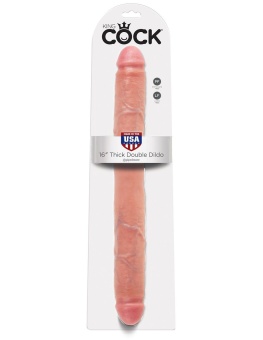 Фаллоимитатор двухсторонний гибкий King Cock Thick Double Dildo 40 см телесный
