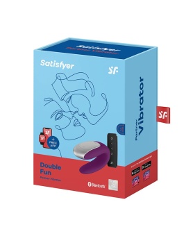 Парный вибратор Satisfyer Double Fun с управлением от приложения или пульта фиолетовый