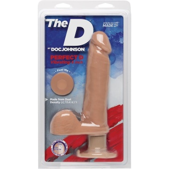 Реалистичный вибратор на присоске The D Perfect D Vibrating 19 см телесный
