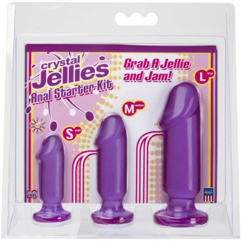 Набор из трех анальных стимуляторов Crystal Jellies Anal Starter Kit фиолетовый