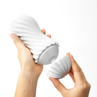 Мастурбатор зефирка Tenga FLEX Silky белый с мягким рельефом